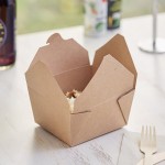 Choice Kraft Microwavable Folded Paper #1 Take-Out Customizable Container 4 3/8