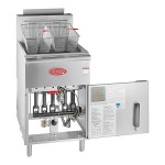 Avantco F5-ES-N 65-70 lb. Natural Gas Stainless Steel Floor Fryer - 100,000 BTU Avantco F5-ES-N 65-70 lb. Natural Gas Stainless Steel Floor Fryer - 100,000 BTU