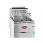 Avantco F5-ES-N 65-70 lb. Natural Gas Stainless Steel Floor Fryer - 100,000 BTU Avantco F5-ES-N 65-70 lb. Natural Gas Stainless Steel Floor Fryer - 100,000 BTU