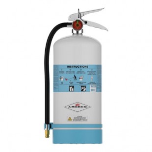 Amerex C270 1.75 Gallon White Powder-Coated Stainless Steel Water Mist Fire Extinguisher 27698 - UL Rating 2A:C