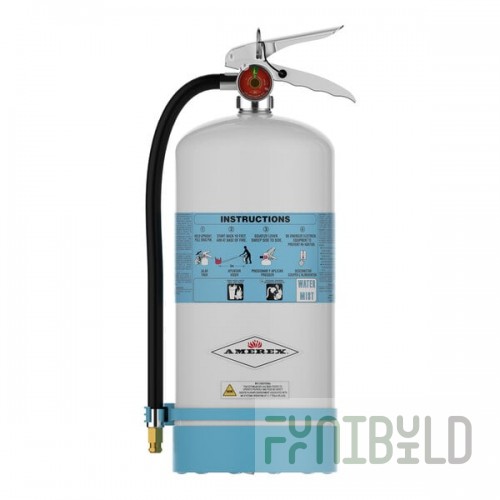 Amerex C270 1.75 Gallon White Powder-Coated Stainless Steel Water Mist Fire Extinguisher 27698 - UL Rating 2A:C