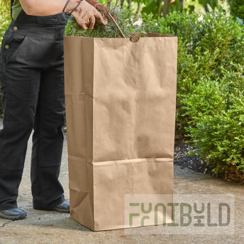 Duro 30 Gallon Self-Standing 2-Ply Natural Kraft Paper Lawn and Leaf Bag 13818 - 50/Case
