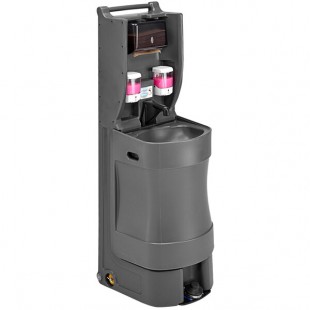 Cambro MHWS18PER100 Gray Customizable 18 Gallon Mobile Handwash Station Cambro MHWS18PER100 Gray Customizable 18 Gallon Mobile Handwash Station