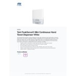 Tork Peakserve 552530 White Mini Continuous Paper Towel Dispenser H5