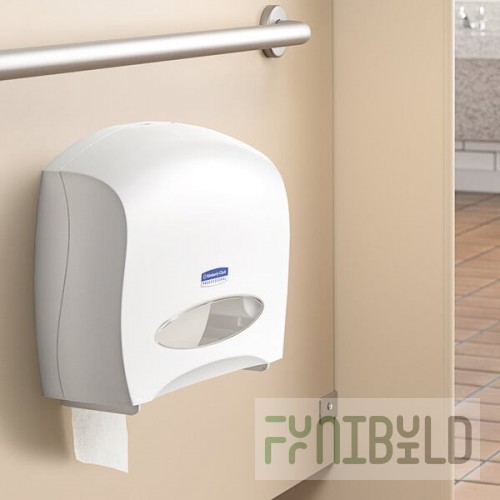 Kimberly-Clark Professional 09508 White Jumbo Roll Horizontal Toilet Paper Dispenser with Stub Roll Section