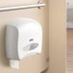 Kimberly-Clark Professional 09508 White Jumbo Roll Horizontal Toilet Paper Dispenser with Stub Roll Section