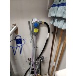 Dema Fusion One Manual Bottle Filling Chemical Dispenser with Action Gap and Green Push Button - 1.0 GPM Dema Fusion One Manual Bottle Filling Chemical Dispenser with Action Gap and Green Push Button - 1.0 GPM