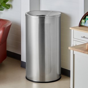 Lancaster Table & Seating 45 Gallon Stainless Steel Round Decorative Trash Can Lancaster Table & Seating 45 Gallon Stainless Steel Round Decorative Trash Can