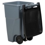 Rubbermaid® 1971956 200 Qt. / 50 Gallon Gray Standard Step-On Wheeled Rectangular Trash Can with Lid