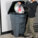 Rubbermaid® 1971956 200 Qt. / 50 Gallon Gray Standard Step-On Wheeled Rectangular Trash Can with Lid
