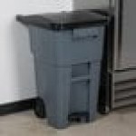Rubbermaid® 1971956 200 Qt. / 50 Gallon Gray Standard Step-On Wheeled Rectangular Trash Can with Lid