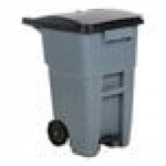 Rubbermaid® 1971956 200 Qt. / 50 Gallon Gray Standard Step-On Wheeled Rectangular Trash Can with Lid