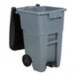 Rubbermaid® 1971956 200 Qt. / 50 Gallon Gray Standard Step-On Wheeled Rectangular Trash Can with Lid