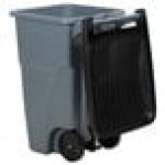 Rubbermaid® 1971956 200 Qt. / 50 Gallon Gray Standard Step-On Wheeled Rectangular Trash Can with Lid