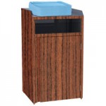 Lakeside 4415VC Stainless Steel Rectangular Refuse / Recycle / Paper Station with Front Access and Victorian Cherry Laminate Finish - 37 1/2 Lakeside 4415VC Stainless Steel Rectangular Refuse / Recycle / Paper Station with Front Access and Victorian Cherry Laminate Finish - 37 1/2