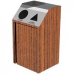 Lakeside 4415VC Stainless Steel Rectangular Refuse / Recycle / Paper Station with Front Access and Victorian Cherry Laminate Finish - 37 1/2 Lakeside 4415VC Stainless Steel Rectangular Refuse / Recycle / Paper Station with Front Access and Victorian Cherry Laminate Finish - 37 1/2