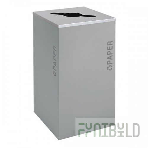 Ex-Cell Kaiser RC-KDSQ-P BT-HMG Black Tie Kaleidoscope Hammered Gray Square 24 Gallon Paper Receptacle