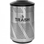 Ex-Cell Kaiser Arena 51 Series ARENA-51 R 51 Gallon Blue Steel Customizable Outdoor Recycling Receptacle with Dome Top
