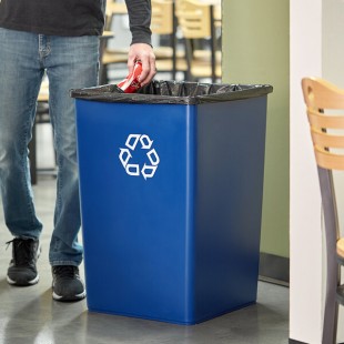 Rubbermaid® FG395873BLUE Untouchable 35 Gallon Blue Square Recycling Container Rubbermaid® FG395873BLUE Untouchable 35 Gallon Blue Square Recycling Container