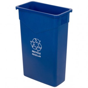 Carlisle 342023REC14 Trimline 23 Gallon Blue Slim Rectangular Recycle Bin Carlisle 342023REC14 Trimline 23 Gallon Blue Slim Rectangular Recycle Bin