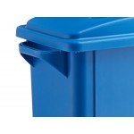 Lavex 16 Gallon Blue Slim Rectangular Recycle Bin with Paper Slot Lid Lavex 16 Gallon Blue Slim Rectangular Recycle Bin with Paper Slot Lid