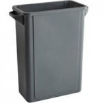 Lavex 16 Gallon Blue Slim Rectangular Recycle Bin with Paper Slot Lid Lavex 16 Gallon Blue Slim Rectangular Recycle Bin with Paper Slot Lid