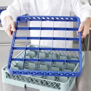 Noble Warewashing 25-Compartment Blue Full-Size Glass Rack Extender Noble Warewashing 25-Compartment Blue Full-Size Glass Rack Extender