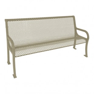 Ultra Site Lexington 4' Beige Diamond Bench with Backrest 51 Ultra Site Lexington 4' Beige Diamond Bench with Backrest 51