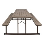 National Public Seating BMPT Series 6' Brown Folding Picnic Table with Brown Frame National Public Seating BMPT Series 6' Brown Folding Picnic Table with Brown Frame