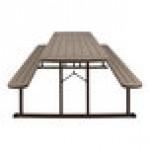 National Public Seating BMPT Series 6' Brown Folding Picnic Table with Brown Frame National Public Seating BMPT Series 6' Brown Folding Picnic Table with Brown Frame