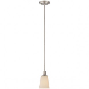 SATCO/NUVO Laguna 1-Light Mini Pendant Light with White Glass and Brushed Nickel Finish - 120V, 100W SATCO/NUVO Laguna 1-Light Mini Pendant Light with White Glass and Brushed Nickel Finish - 120V, 100W