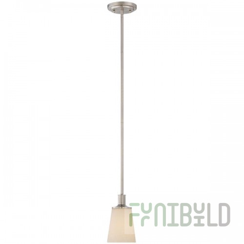 SATCO/NUVO Laguna 1-Light Mini Pendant Light with White Glass and Brushed Nickel Finish - 120V, 100W