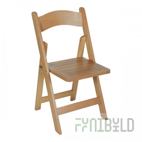 Flash Furniture Holden Oak Finish Wood Folding Chair with Slatted Seat