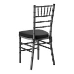 Lancaster Table & Seating Black Wood Chiavari Chair with Black Cushion Lancaster Table & Seating Black Wood Chiavari Chair with Black Cushion