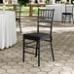 Lancaster Table & Seating Black Wood Chiavari Chair with Black Cushion Lancaster Table & Seating Black Wood Chiavari Chair with Black Cushion