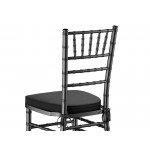 Lancaster Table & Seating Black Wood Chiavari Chair with Black Cushion Lancaster Table & Seating Black Wood Chiavari Chair with Black Cushion