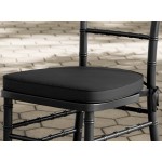 Lancaster Table & Seating Black Wood Chiavari Chair with Black Cushion Lancaster Table & Seating Black Wood Chiavari Chair with Black Cushion