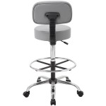 Boss B16245-GY Caressoft Gray Vinyl Medical / Drafting Stool with Back Cushion Boss B16245-GY Caressoft Gray Vinyl Medical / Drafting Stool with Back Cushion