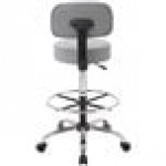 Boss B16245-GY Caressoft Gray Vinyl Medical / Drafting Stool with Back Cushion Boss B16245-GY Caressoft Gray Vinyl Medical / Drafting Stool with Back Cushion