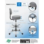 Boss B16245-GY Caressoft Gray Vinyl Medical / Drafting Stool with Back Cushion Boss B16245-GY Caressoft Gray Vinyl Medical / Drafting Stool with Back Cushion