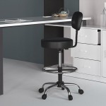 Boss B16245-BK Caressoft Black Vinyl Medical / Drafting Stool with Back Cushion Boss B16245-BK Caressoft Black Vinyl Medical / Drafting Stool with Back Cushion