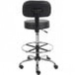 Boss B16245-BK Caressoft Black Vinyl Medical / Drafting Stool with Back Cushion Boss B16245-BK Caressoft Black Vinyl Medical / Drafting Stool with Back Cushion