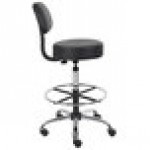 Boss B16245-BK Caressoft Black Vinyl Medical / Drafting Stool with Back Cushion Boss B16245-BK Caressoft Black Vinyl Medical / Drafting Stool with Back Cushion