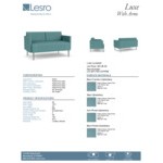 Lesro Luxe Lounge Series Patriot Plus Sea Vinyl Loveseat with Upholstered Arms and Steel Legs Lesro Luxe Lounge Series Patriot Plus Sea Vinyl Loveseat with Upholstered Arms and Steel Legs
