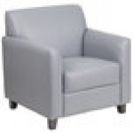 Flash Furniture BT-827-1-GY-GG Hercules Diplomat Gray Leather Chair with Wooden Feet