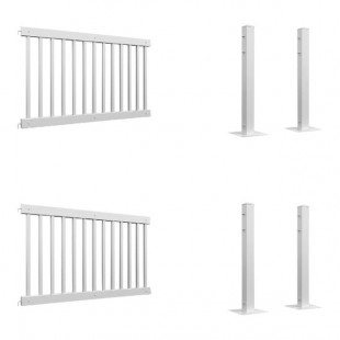 Mod-Fence Mod-Traditional 12' White Traditional Fence Starter Kit with 2 Fence Panels and 4 Post Connectors Mod-Fence Mod-Traditional 12' White Traditional Fence Starter Kit with 2 Fence Panels and 4 Post Connectors