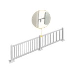 Mod-Fence Mod-Traditional 12' White Traditional Fence Starter Kit with 2 Fence Panels and 4 Post Connectors