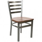 BFM Seating Lima Steel Customizable Side Chair with Mahogany Wooden Seat and Clear Coat Frame BFM Seating Lima Steel Customizable Side Chair with Mahogany Wooden Seat and Clear Coat Frame