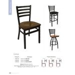 BFM Seating Lima Steel Customizable Side Chair with Mahogany Wooden Seat and Clear Coat Frame BFM Seating Lima Steel Customizable Side Chair with Mahogany Wooden Seat and Clear Coat Frame