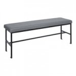 BFM Seating Meghan Black Powder-Coated Steel Customizable Side Chair with Gray Vinyl Back and Seat BFM Seating Meghan Black Powder-Coated Steel Customizable Side Chair with Gray Vinyl Back and Seat